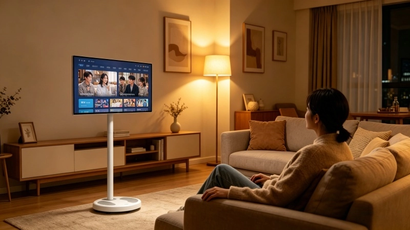 FVASEE Rolling Smart Screen for Watching Netflix Anywhere | Portable Streaming TV
